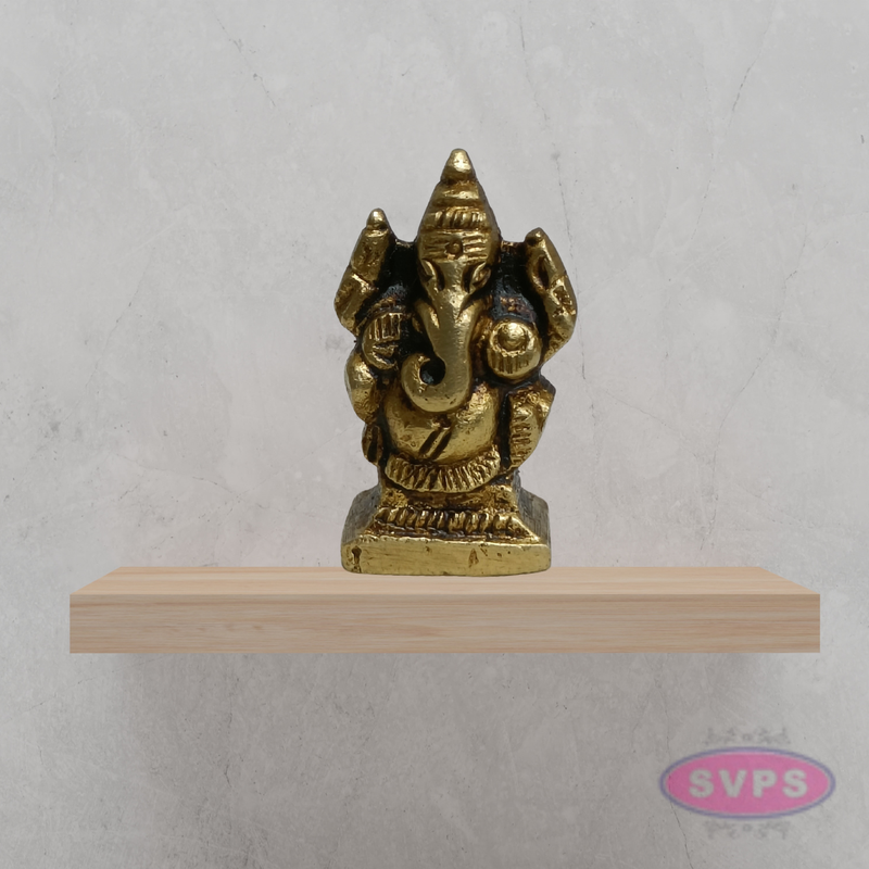 Mini Brass Lakshmi Ganesha Saraswati Idols 1 Inch Pooja Set