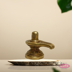 Brass Shiva Lingam with Avudaiyar – Traditional Pooja Idol