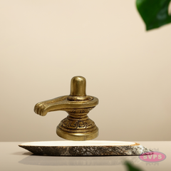Brass Shiva Lingam with Avudaiyar – Traditional Pooja Idol