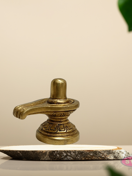 Brass Shiva Lingam with Avudaiyar – Traditional Pooja Idol