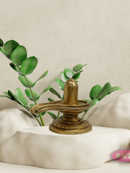 Brass Shiva Lingam with Jaladhari – Handcrafted Shivling Idol for Daily Pooja