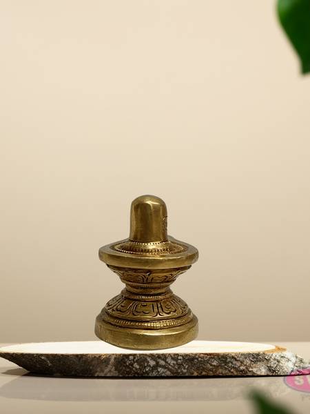 Brass Shiva Lingam with Avudaiyar – Traditional Pooja Idol