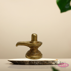 Brass Shiva Lingam with Avudaiyar – Traditional Pooja Idol
