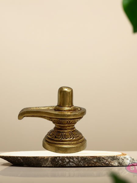 Brass Shiva Lingam with Avudaiyar – Traditional Pooja Idol