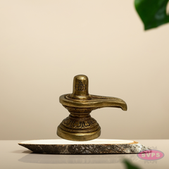 Brass Shiva Lingam with Avudaiyar – Traditional Pooja Idol