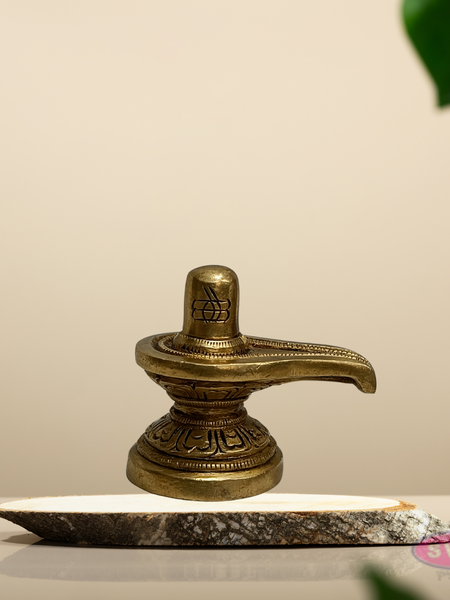 Brass Shiva Lingam with Avudaiyar – Traditional Pooja Idol