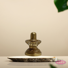 Brass Shiva Lingam with Avudaiyar – Traditional Pooja Idol