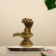 Brass Mahadev Shivling with Nagabharanam – Home Pooja Decor