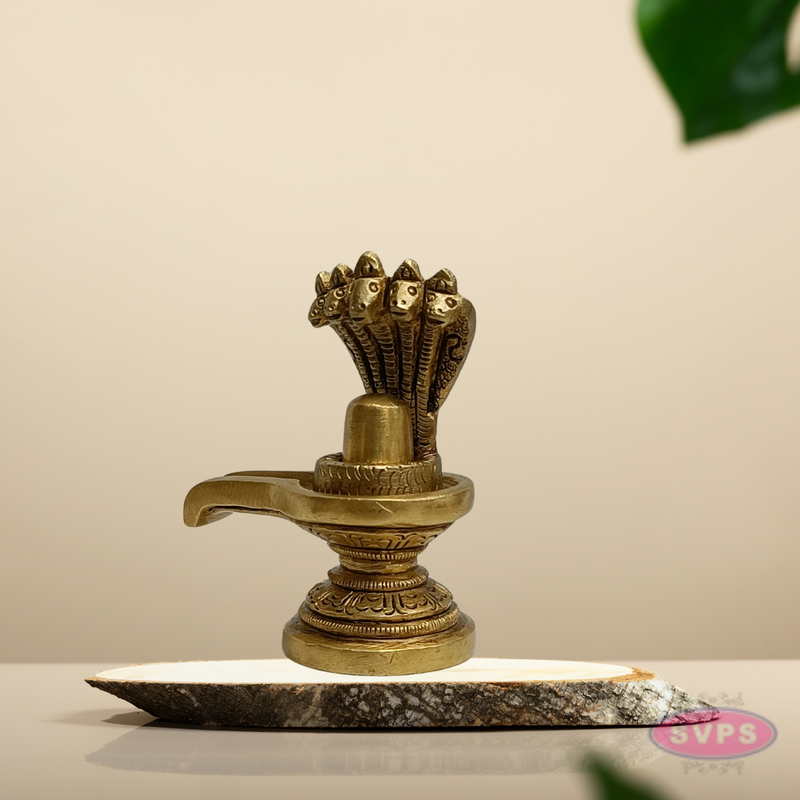Brass Mahadev Shivling with Nagabharanam – Home Pooja Decor