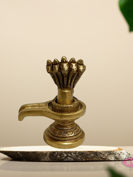 Brass Mahadev Shivling with Nagabharanam – Home Pooja Decor