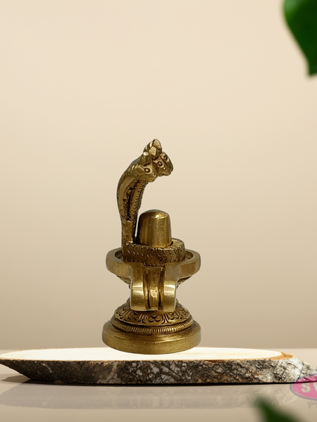Brass Mahadev Shivling with Nagabharanam – Home Pooja Decor