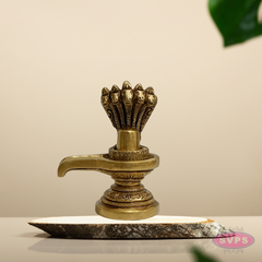 Brass Mahadev Shivling with Nagabharanam – Home Pooja Decor