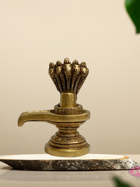 Brass Mahadev Shivling with Nagabharanam – Home Pooja Decor