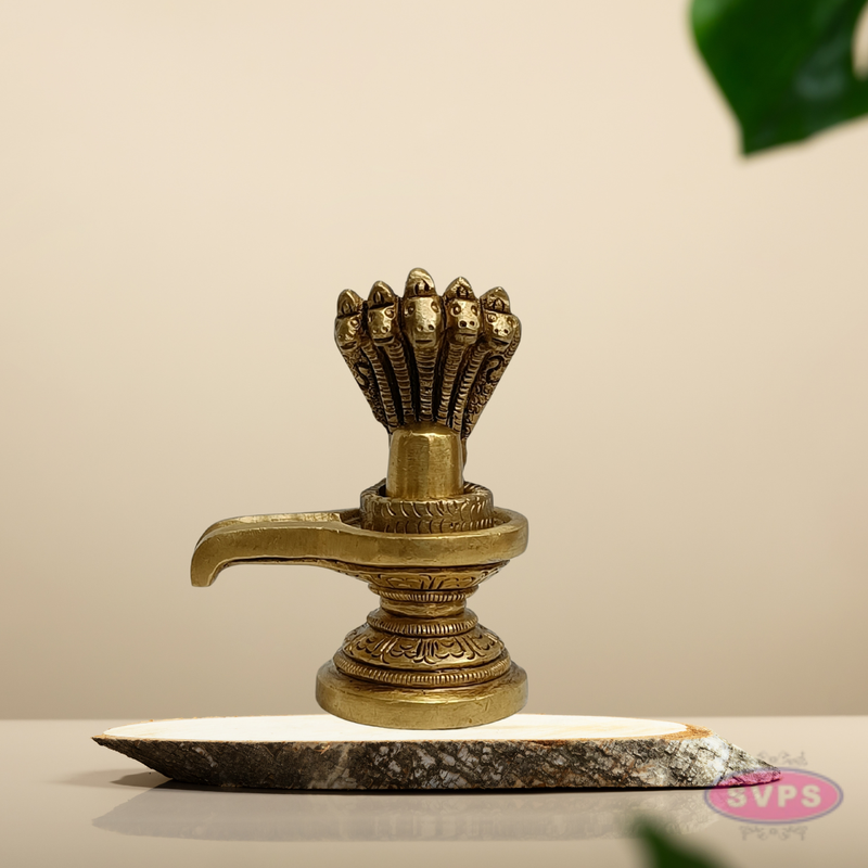 Brass Mahadev Shivling with Nagabharanam – Home Pooja Decor