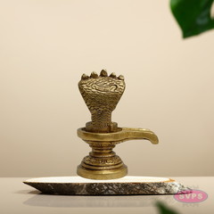 Brass Mahadev Shivling with Nagabharanam – Home Pooja Decor