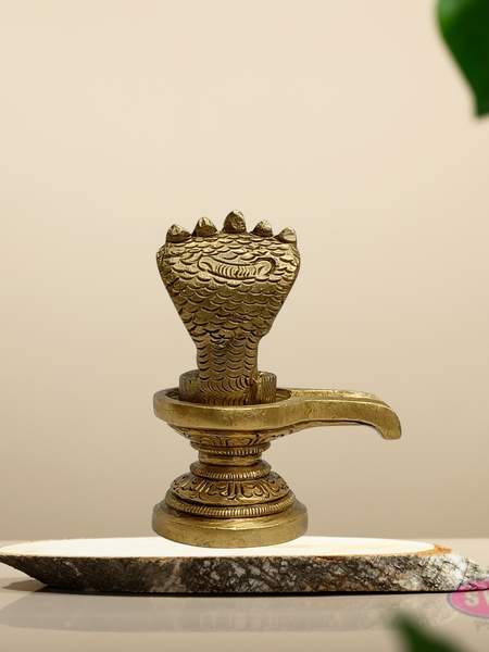 Brass Mahadev Shivling with Nagabharanam – Home Pooja Decor