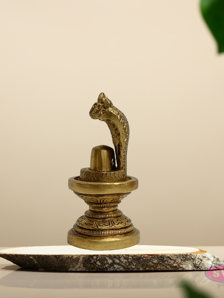 Brass Mahadev Shivling with Nagabharanam – Home Pooja Decor