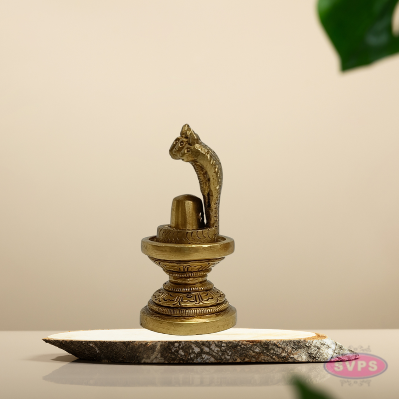 Brass Mahadev Shivling with Nagabharanam – Home Pooja Decor