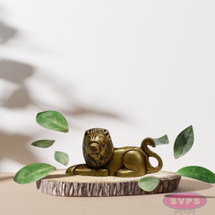 Mini Brass Lion Idol 1.5 Inch – Antique Finish Showpiece