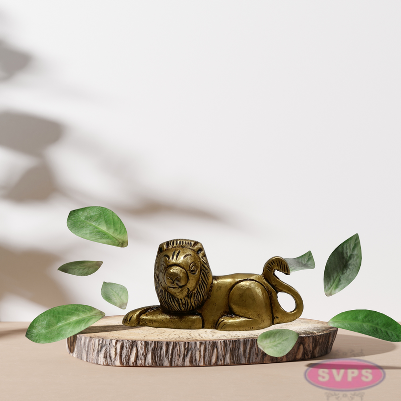 Mini Brass Lion Idol 1.5 Inch – Antique Finish Showpiece
