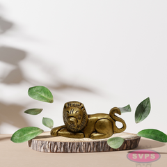 Mini Brass Lion Idol 1.5 Inch – Antique Finish Showpiece