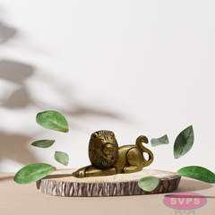 Mini Brass Lion Idol 1.5 Inch – Antique Finish Showpiece
