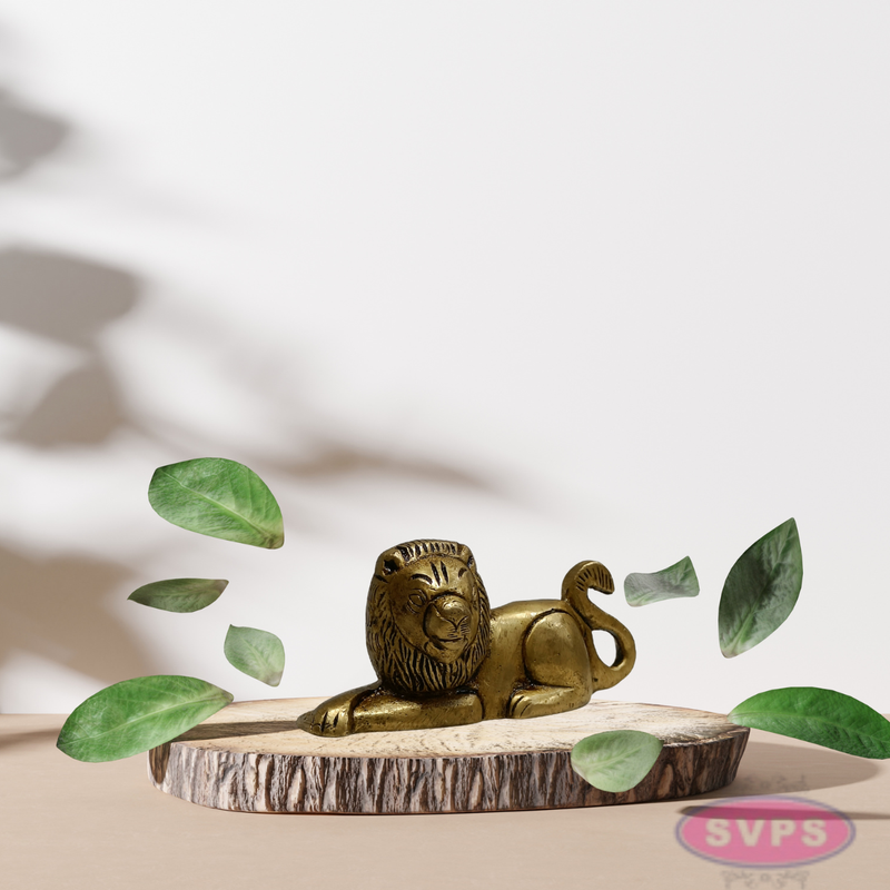Mini Brass Lion Idol 1.5 Inch – Antique Finish Showpiece