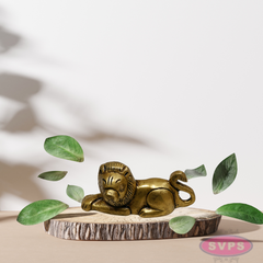 Mini Brass Lion Idol 1.5 Inch – Antique Finish Showpiece
