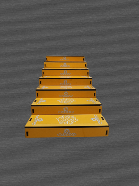 Wooden 7 Steps Golu Padi Stand for Navaratri Festival Decoration