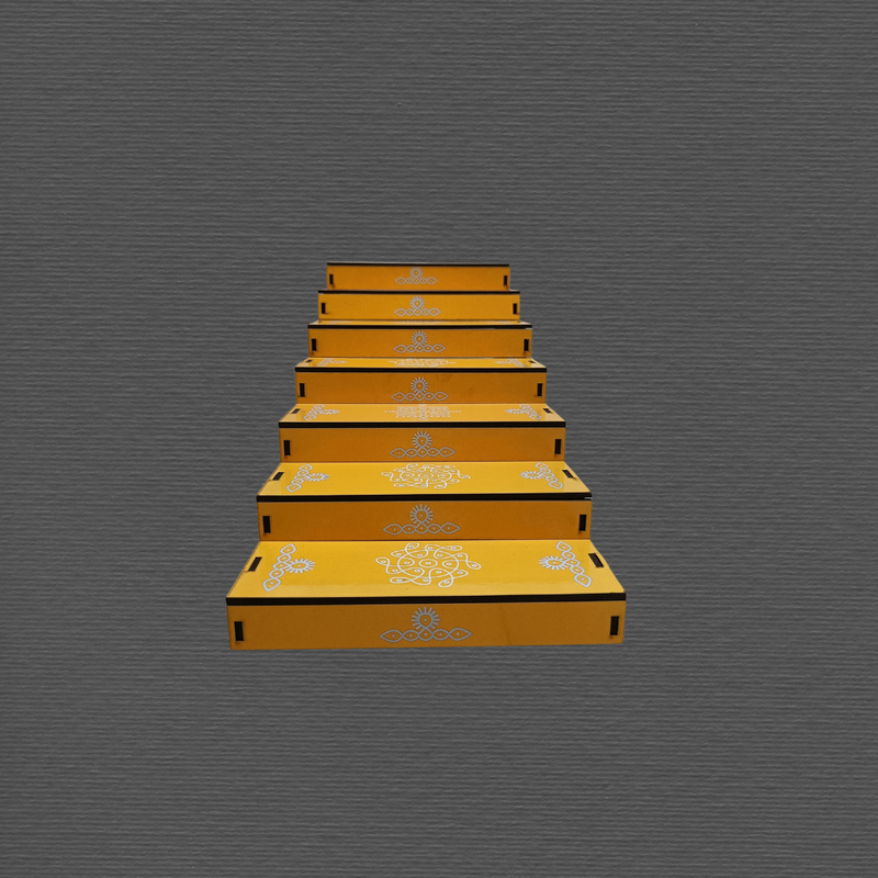 Wooden 7 Steps Golu Padi Stand for Navaratri Festival Decoration