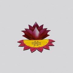 Decorative Wooden Lotus Base with Stand for Pooja & Spiritual Decor