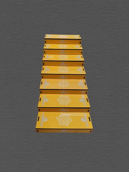 Wooden 7 Steps Golu Padi Stand for Navaratri Festival Decoration