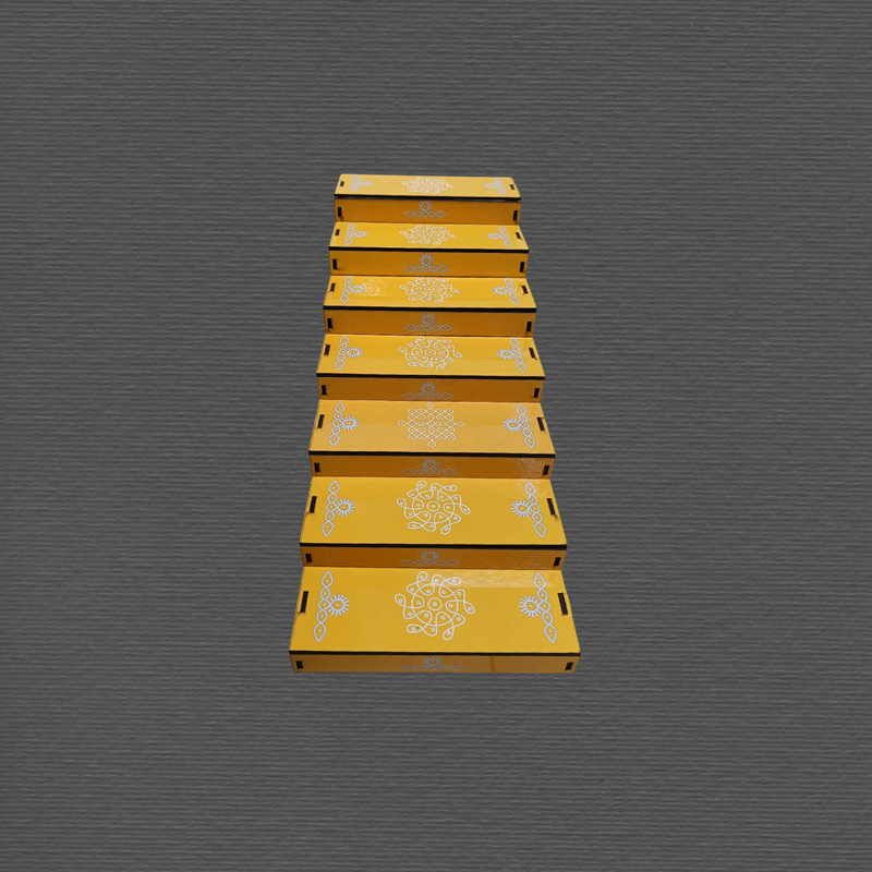 Wooden 7 Steps Golu Padi Stand for Navaratri Festival Decoration