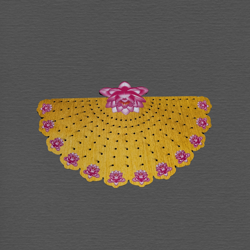 Wooden 108 Lotus Flower Ashtotram Stand for Daily Pooja & Chanting