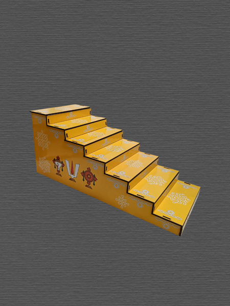 Wooden 7 Steps Golu Padi Stand for Navaratri Festival Decoration