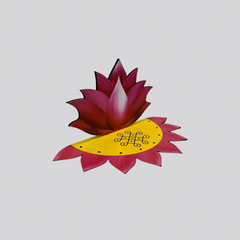 Decorative Wooden Lotus Base with Stand for Pooja & Spiritual Decor