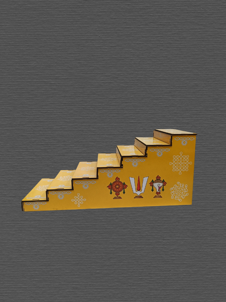 Wooden 7 Steps Golu Padi Stand for Navaratri Festival Decoration
