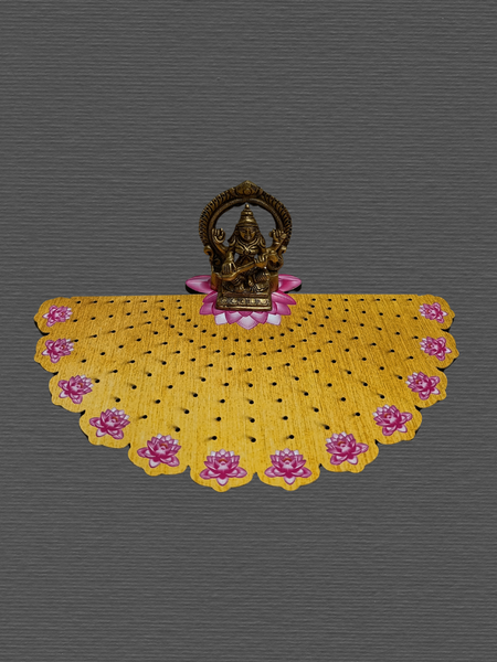 Wooden 108 Lotus Flower Ashtotram Stand for Daily Pooja & Chanting