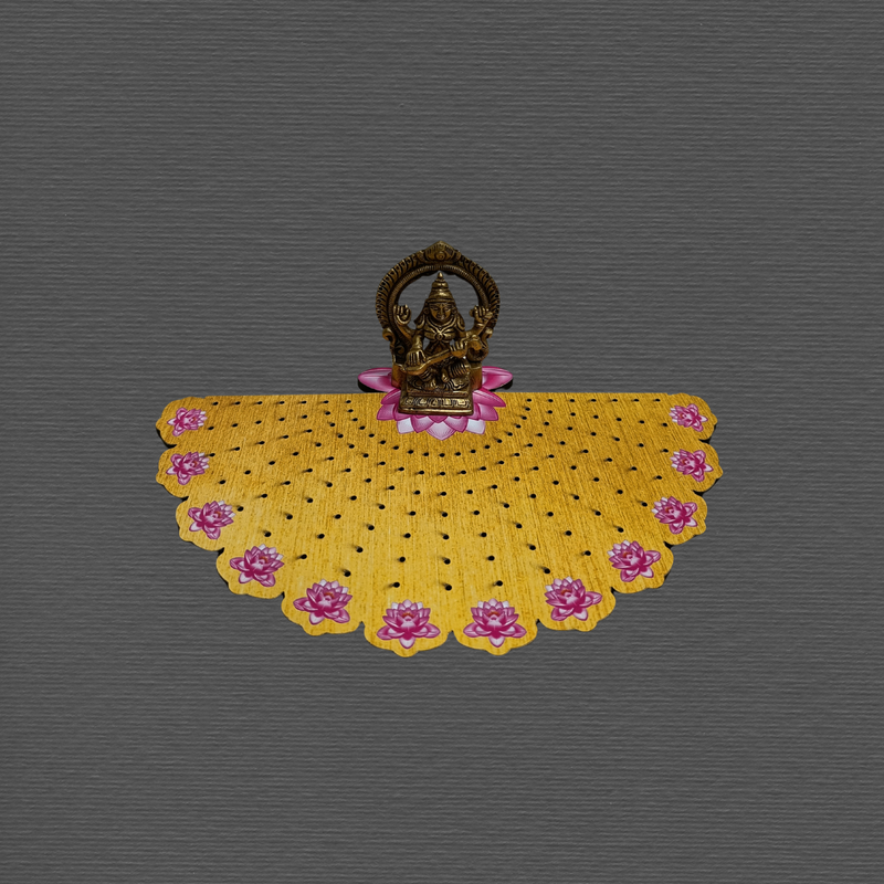 Wooden 108 Lotus Flower Ashtotram Stand for Daily Pooja & Chanting
