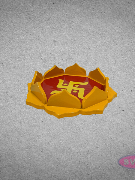 Handmade Lotus Shape Wooden Peetam for Home Temple Decoration