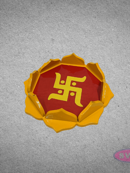 Handmade Lotus Shape Wooden Peetam for Home Temple Decoration