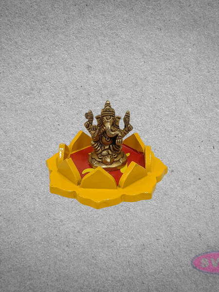 Wooden Lotus Deepam Stand for Puja & Home Decor