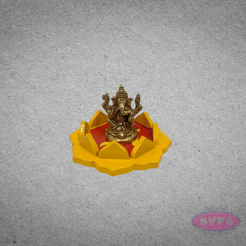 Wooden Lotus Deepam Stand for Puja & Home Decor