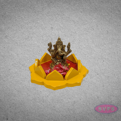Wooden Lotus Deepam Stand for Puja & Home Decor
