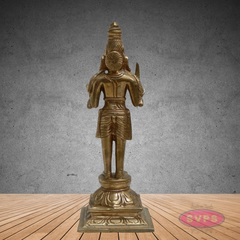Madurai Veeran Panchalogha Idol – Samapada-Sthanaka Pose Village Guardian Statue for Pooja