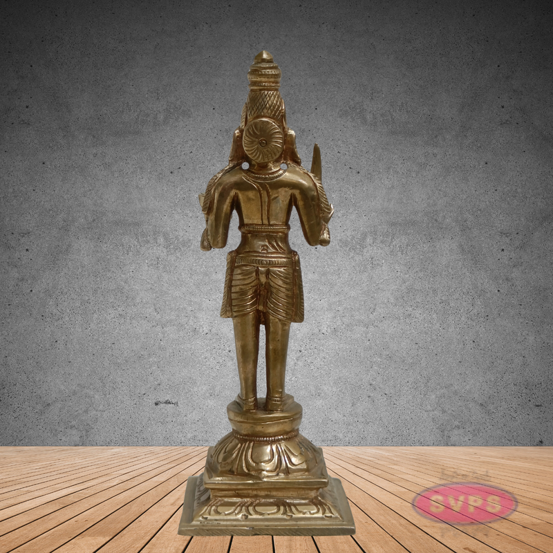 Madurai Veeran Panchalogha Idol – Samapada-Sthanaka Pose Village Guardian Statue for Pooja