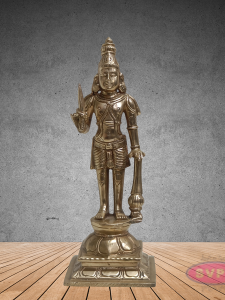 Madurai Veeran Panchalogha Idol – Samapada-Sthanaka Pose Village Guardian Statue for Pooja