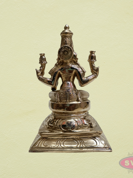 Panchalogham Goddess Mahalakshmi Idol on Lotus Pedestal – 7 Inch