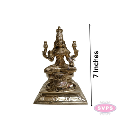Panchalogham Goddess Mahalakshmi Idol on Lotus Pedestal – 7 Inch