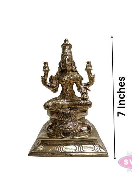 Panchalogham Goddess Mahalakshmi Idol on Lotus Pedestal – 7 Inch